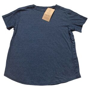MAI Adaptive snap closure short sleeve heather blue top in size L recovery